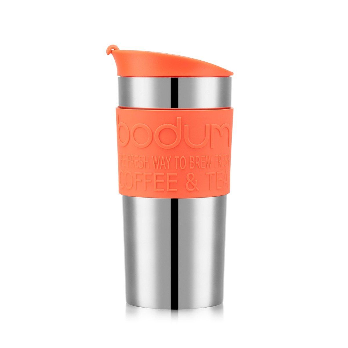 Bodum Travel Mug, Stainless Steel, 0.35 l, 12 oz - Bright Coral