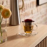Bodum YO-YO Glass Mug with Tea Strainer 0.35 l, 12 oz - Cranberry