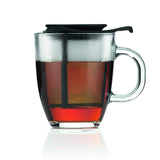 Bodum YO-YO Glass Mug with Tea Strainer 0.35 l, 12 oz - Black