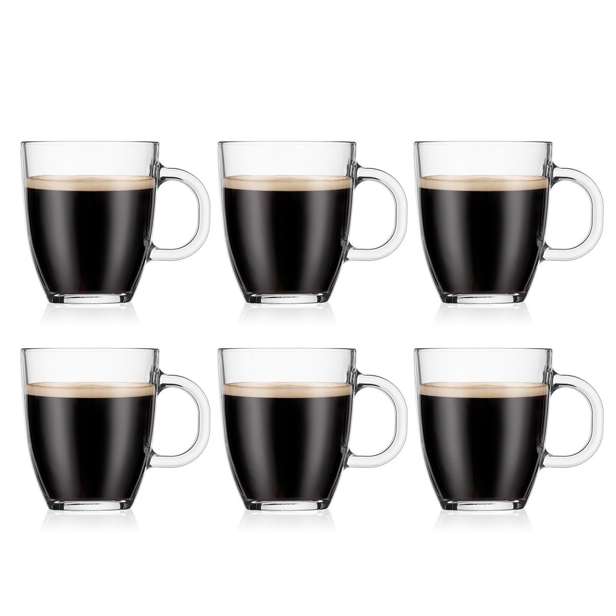 Bodum BISTRO Glasses 0.35 L Set of 6 Durable Glass Coffee Mugs Redber Coffee