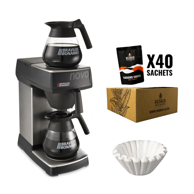 Bravilor Bonamat Novo Filter Coffee Machine Bundle | 40 Arabica Sachets + 1000 Filters