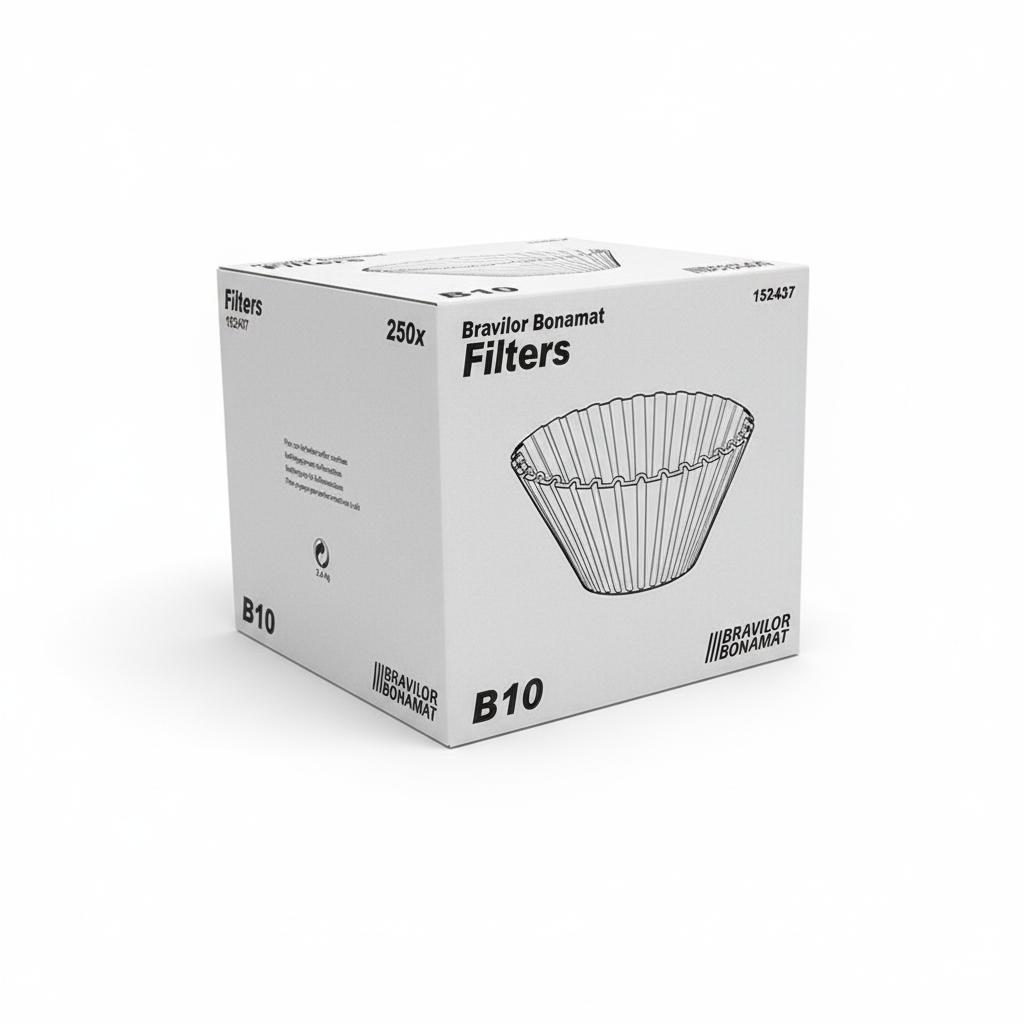 Box of Bravilor Bonamat coffee filters on a white background