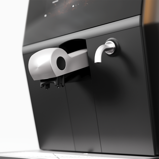 Bravilor Esprecious 22 Bean-to-Cup Coffee Machine – modern design with user-friendly touchscreen, dual canisters for coffee beans and instant ingredients, automatic rinsing program, and capacity for up to 220 cups per day. Perfect for large-scale environments.