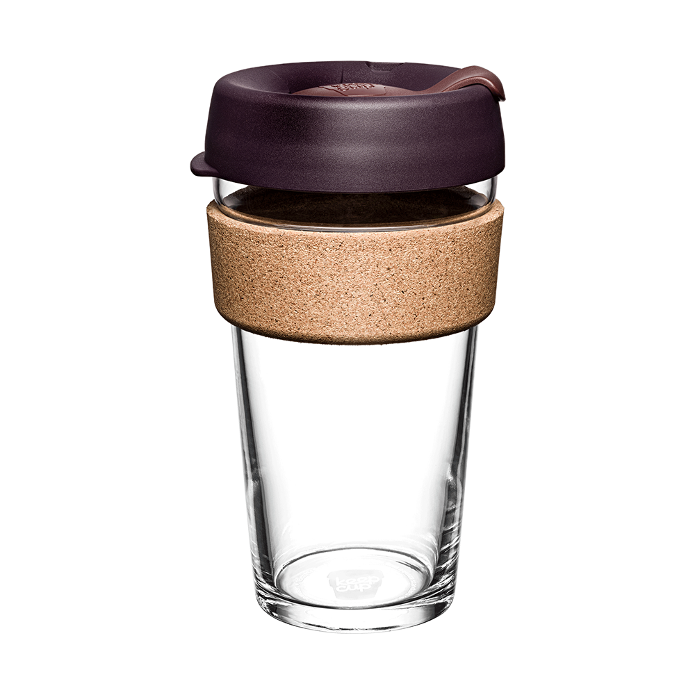 KeepCup Brew Cork Glass Reusable Coffee Cup L 16oz/454ml - Alder