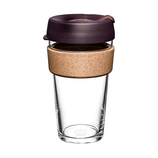 KeepCup Brew Cork Glass Reusable Coffee Cup L 16oz/454ml - Alder
