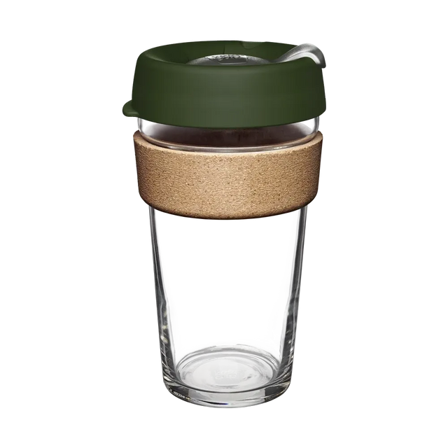 KeepCup Brew Cork Glass Reusable Coffee Cup L 16oz/454ml - Pine
