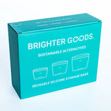 Brighter Goods Reusable Silicone Food Bags, 3-Pack - Clear