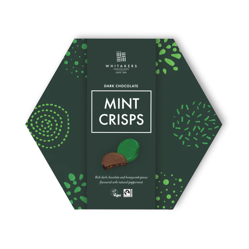 Whitakers Dark Chocolate Mint Honeycomb Crisps 165g