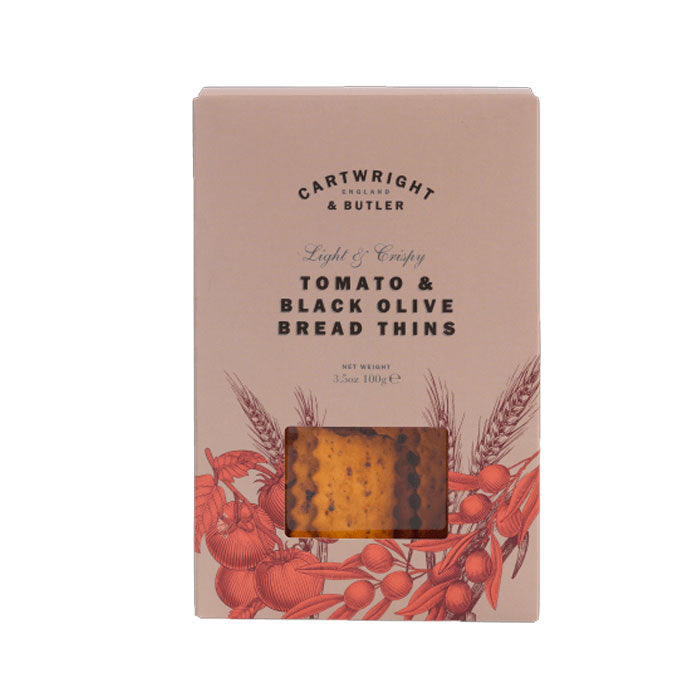 Cartwright & Butler Tomato & Black Olive Bread Thins 100g