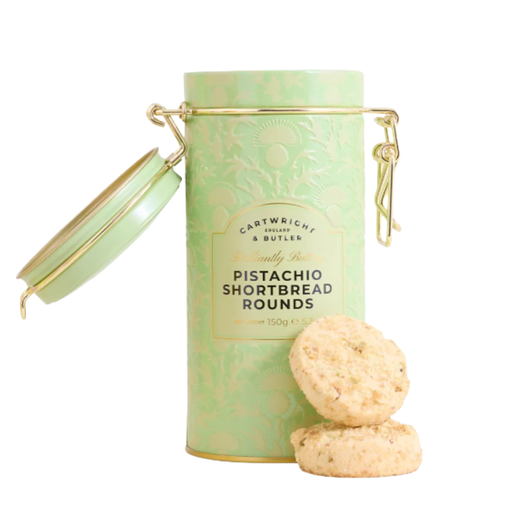 Cartwright & Butler Pistachio Shortbread Rounds in Tin