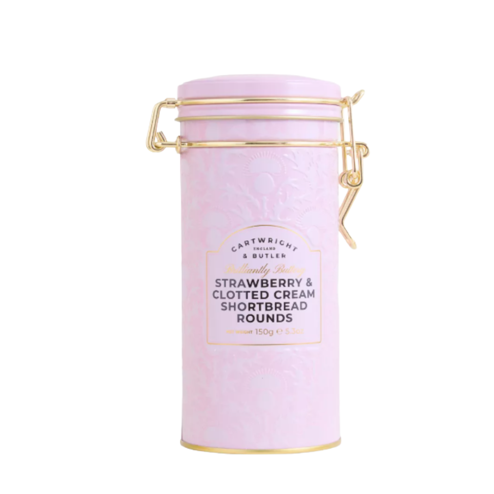 Cartwright & Butler Strawberry and Clotted Cream Shortbreads in Tin