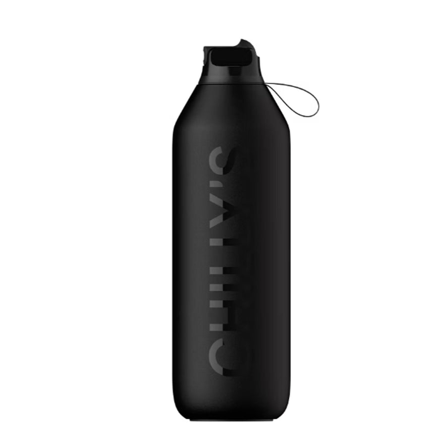 Chilly's Series 2 Stainless Steel 1000ml Flip Bottle - Black Abbys