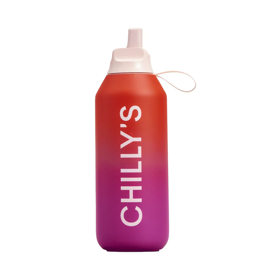 Chilly's Series 2 Stainless Steel 500ml Flip Bottle - Ombre Endless Horizon, Redber Coffee