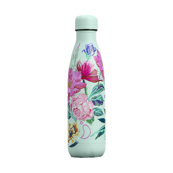 Chilly's Vacuum Insulated Stainless Steel 500ml Drinking Bottle - Floral Art Attack