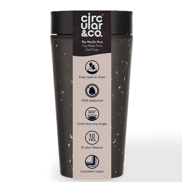 Circular&Co Recycled Travel Mug 12oz - Black & Cosmic Black