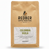 Colombia Huila dark roast coffee beans by Redber – rich chocolate and citrus notes