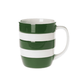 Green and white striped mug on a transparent background