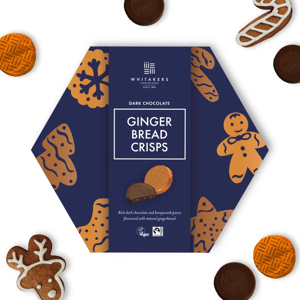 Whitakers Dark Chocolate Gingerbread Honeycomb Crisps 165g