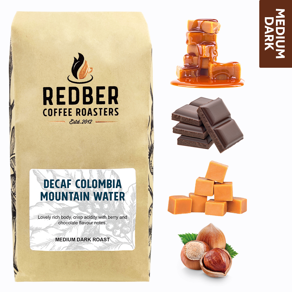COLOMBIA MEDELLIN MOUNTAIN WATER DECAF COFFEE - Medium-Dark Roast Coffee