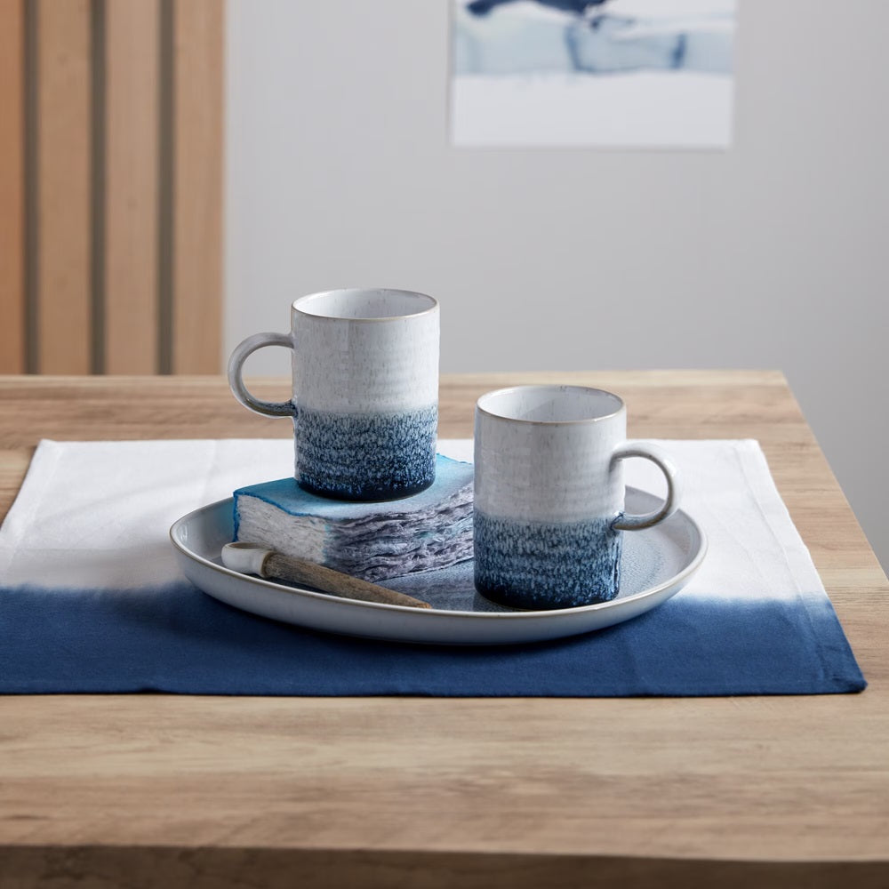 Denby Kiln Blue Ridged Mug