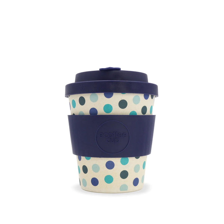 Ecoffee Cup Reusable Bamboo Travel Cup 0.25l / 8 oz. - Blue Polka