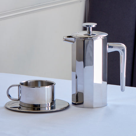 Elia 12-Sided Double Wall Cafetière 1000ml - Stainless Steel
