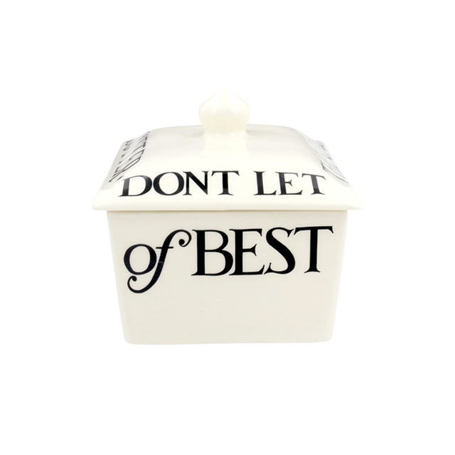 Emma Bridgewater Black Toast Half a Pound Small Butter Dish