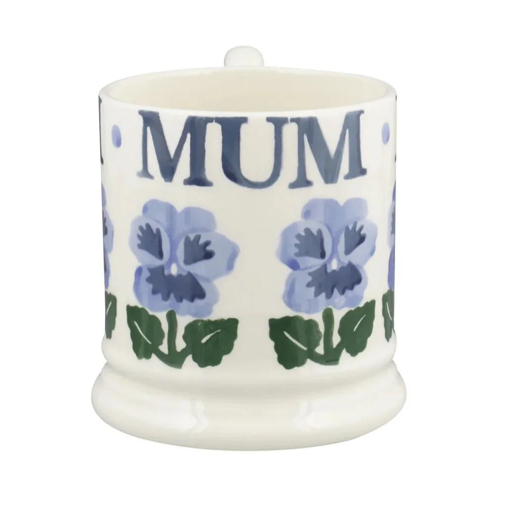 Emma Bridgewater Blue Pansies Mum 1/2 Pint Mug