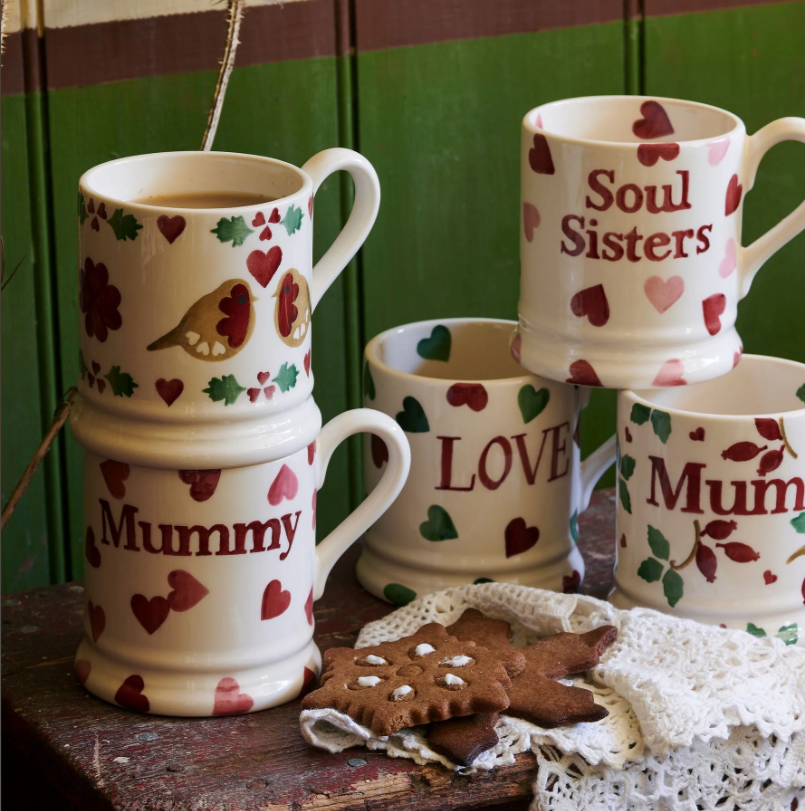 Emma Bridgewater Folk Rosehip Mum 1/2 Pint Mug Redber Coffee