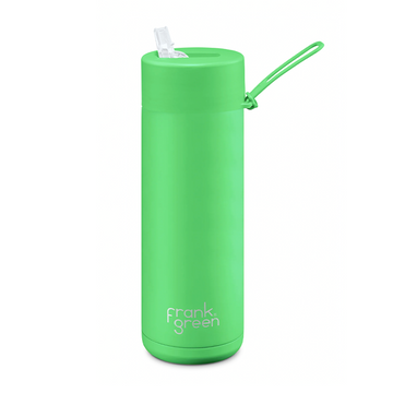 Frank Green 20oz/595ml Ceramic Reusable Straw Bottle - Neon Green