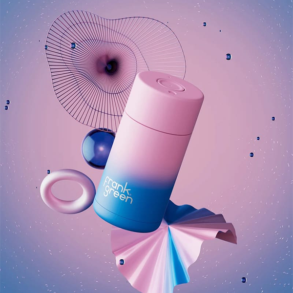 Frank Green 12oz Ceramic Reusable Cup Gradient with Push Button Lid - Wild Orchid, Redber coffee