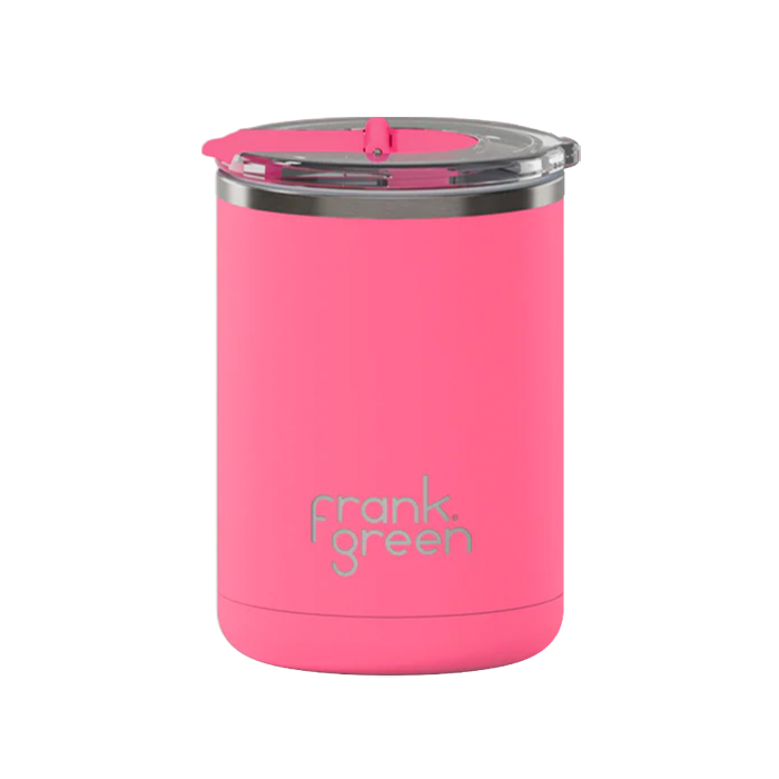 Frank Green 12oz/355ml Ceramic Coffee Cup with Hinged Lid - Bubblegum