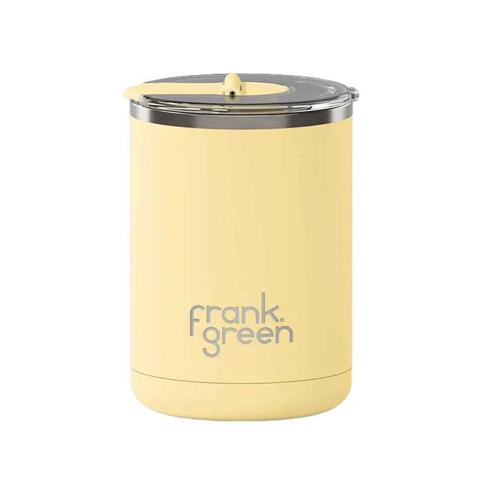 Frank Green 12oz/355ml Ceramic Coffee Cup with Hinged Lid - Buttermilk