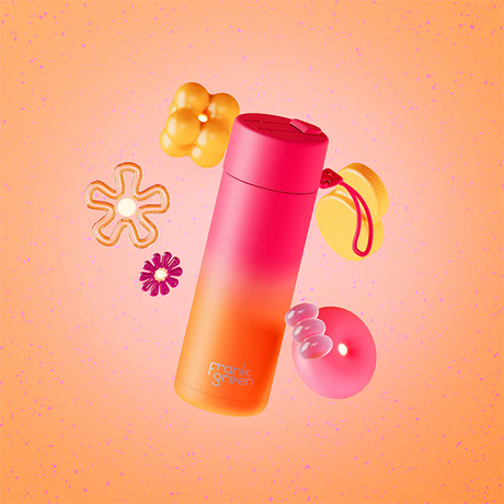 Frank Green 20oz/595ml Ceramic Reusable Straw Bottle - Summer Sunset
