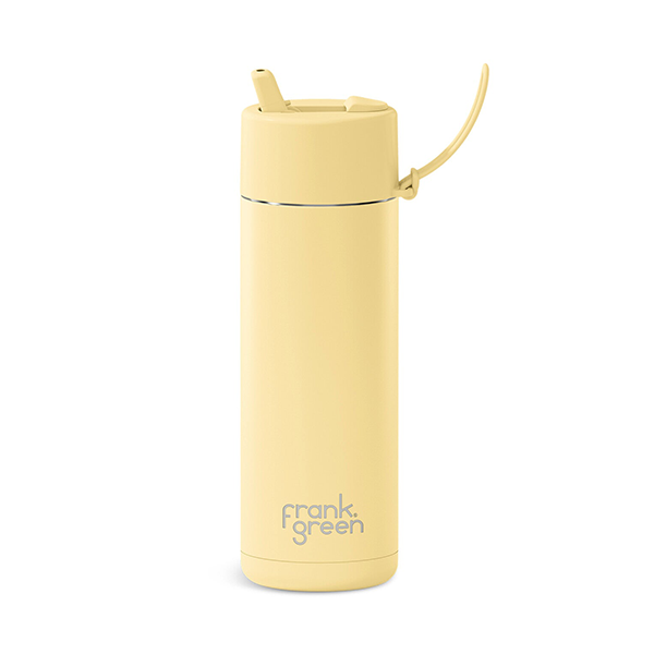 Frank Green 20oz/595ml Ceramic Reusable Bottle with Flip Straw - Buttermilk