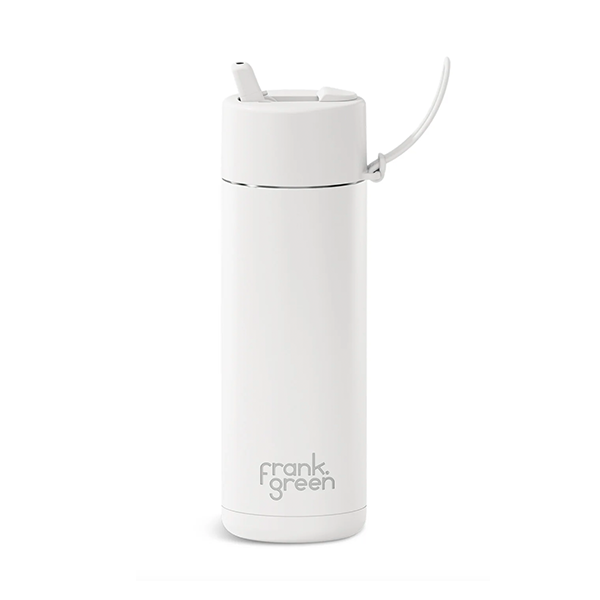 Frank Green 20oz/595ml Ceramic Reusable Bottle with Flip Straw - Deep Ocean