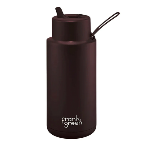 Frank Green 34oz/1005ml Ceramic Reusable Bottle with Flip Straw - Chocolate
