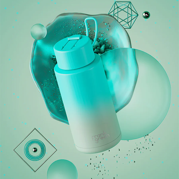 Frank Green 34oz/1005ml Ceramic Reusable Straw Bottle -  Bondi Bliss