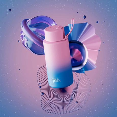 Frank Green 34oz/1005ml Ceramic Reusable Straw Bottle - Wild Orchid