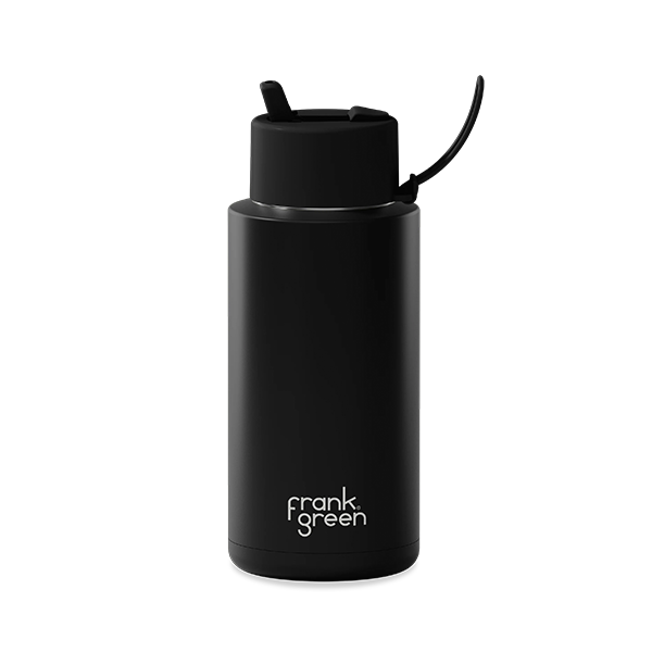 Frank Green 34oz/1005ml Ceramic Reusable Bottle with Flip Straw - Midnight