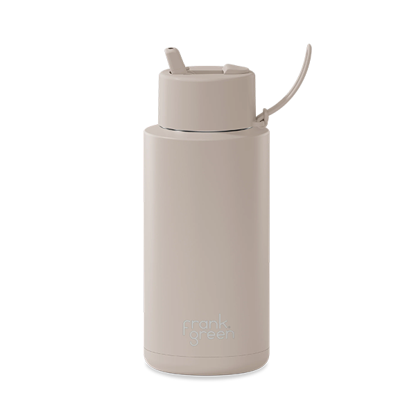 Frank Green 34oz/1005ml Ceramic Reusable Bottle with Flip Straw - Moon Dust