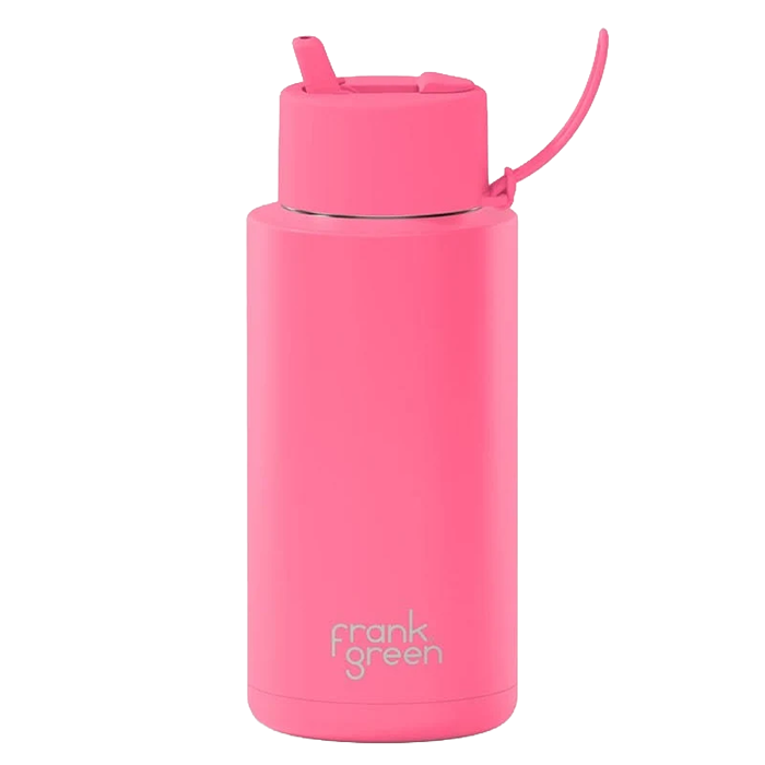 Frank Green 34oz/1005ml Ceramic Reusable Bottle with Flip Straw - Bubblegum