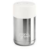 Frank Green 12oz Ceramic Cup with Push Button Lid - Chrome Silver / Cloud
