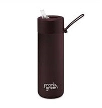 Frank Green 20oz/595ml Ceramic Reusable Straw Bottle - Chocolate