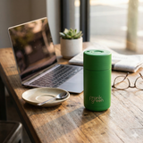 Frank Green 12oz/355ml Ceramic Reusable Cup with Button Lid - Evergreen