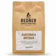 Coffee bag from Redber Coffee Roasters with Guatemala Antigua flavor description on a white background