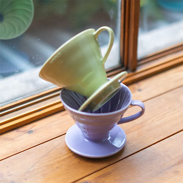 Hario V60 02 (2 Cups) Ceramic Coffee Dripper - Smokey Green