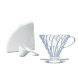 Hario V60 Coffee Dripper Plastic Size 02 & 40 Filter Papers Set - Transparent
