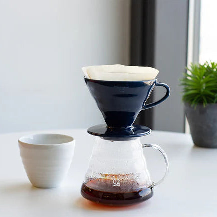 Hario V60 Ceramic Coffee Dripper Indigo Blue - Size 02

