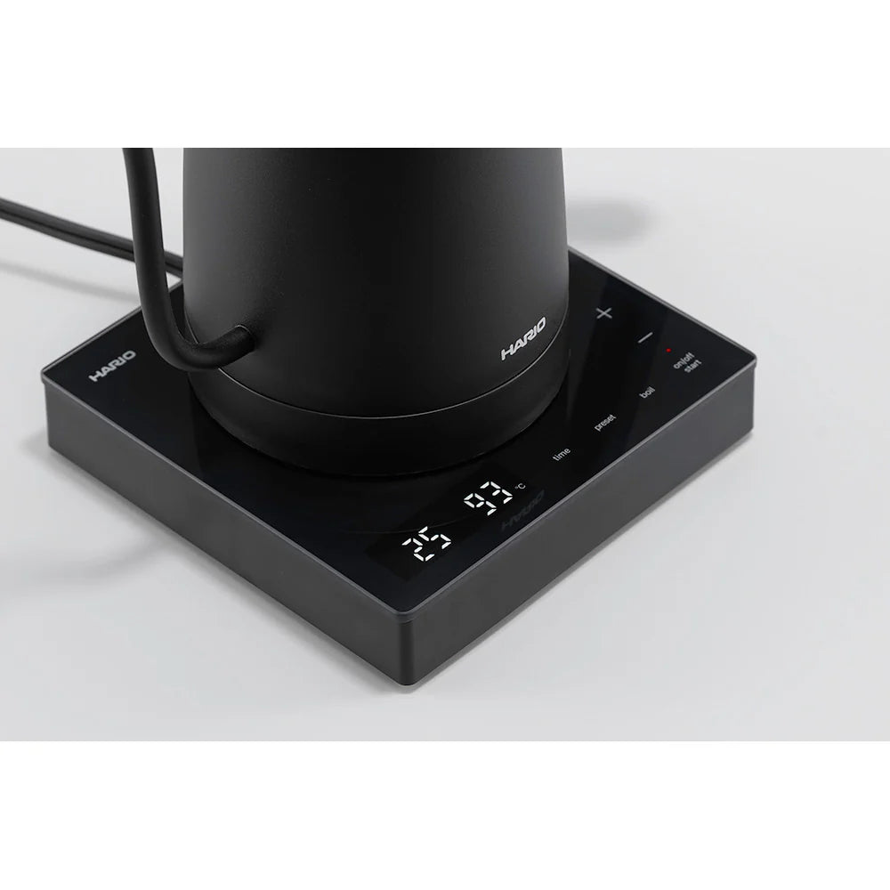 Black electric kettle on a white background